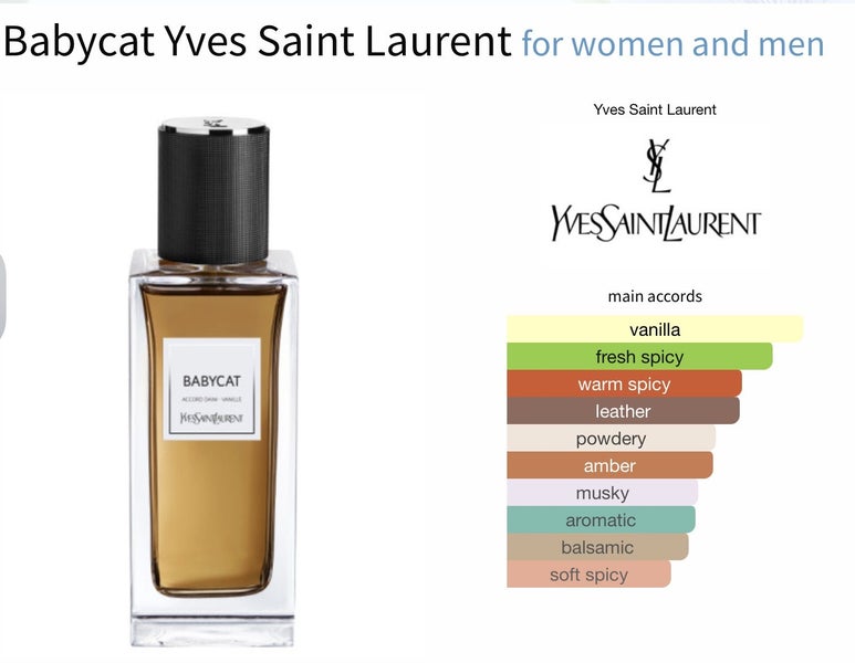 BABYCAT YSL SALE Authentic Unisex spicy vanilla fragrance a 3ml decant62863869368450114
