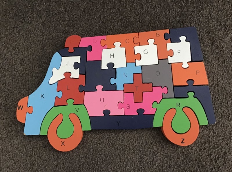 Wooden Alphabet truck - 26 piece (2 sided - numbers on other side) Carousel 2