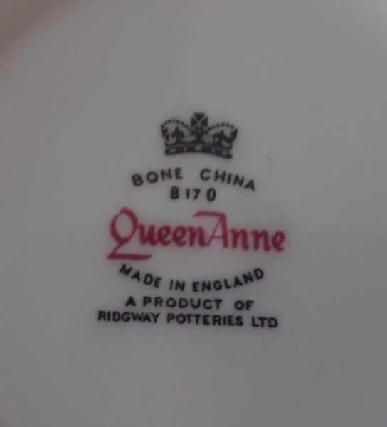 PRETTY QUEEN ANNE BONE CHINA TRIO WITH EXTRA CAKE PLATE Carousel 5