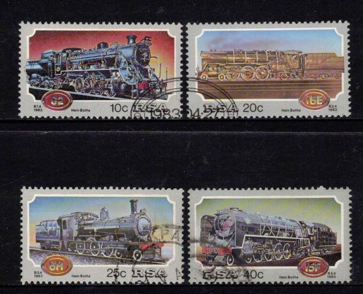 (v) South Africa 1983 Locomotives set of 4 used Carousel 1