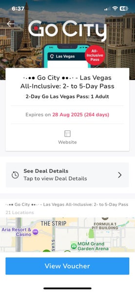 4 x Go city Las Vegas 2 day passes Carousel 1