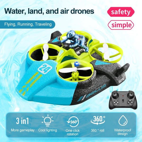 4DRC Mini Drone Altitude Hold Headless Mode 3 in 1 Sea Land Air Flight 2.4G R... Carousel 7