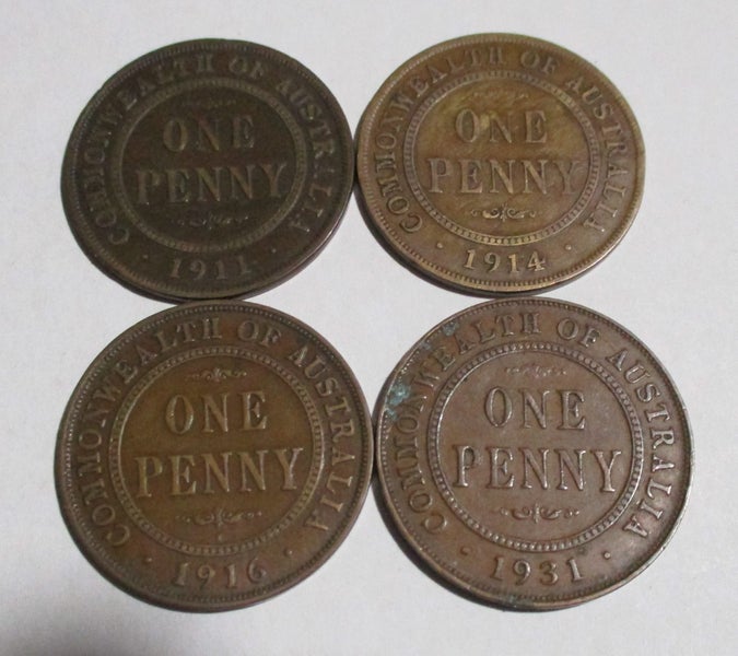 Australia Pennies Rarer Dates 1911-1931 Carousel 1