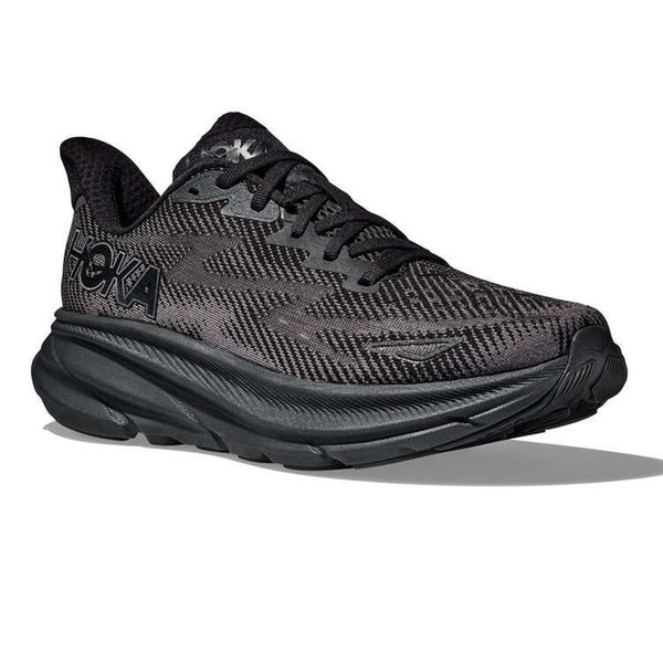 Hoka Clifton 9 2E Mens Running Shoes - Black/Black Carousel 1