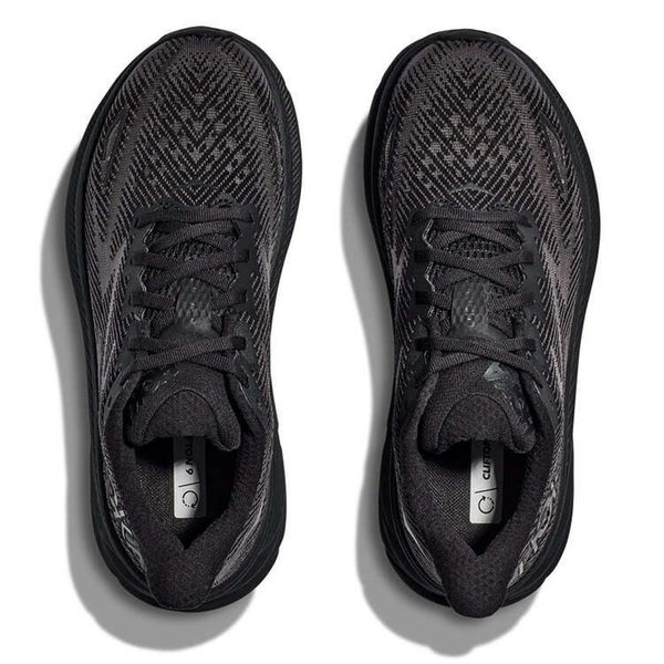 Hoka Clifton 9 2E Mens Running Shoes - Black/Black Carousel 2