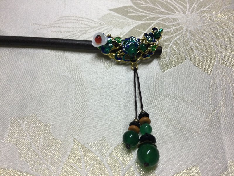 Authentic Chinese Hair Stick - Green Carousel 2