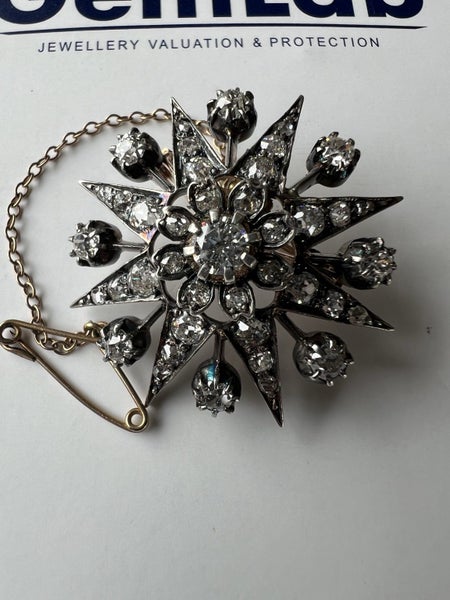 Victorian Diamond Star Brooch Carousel 1