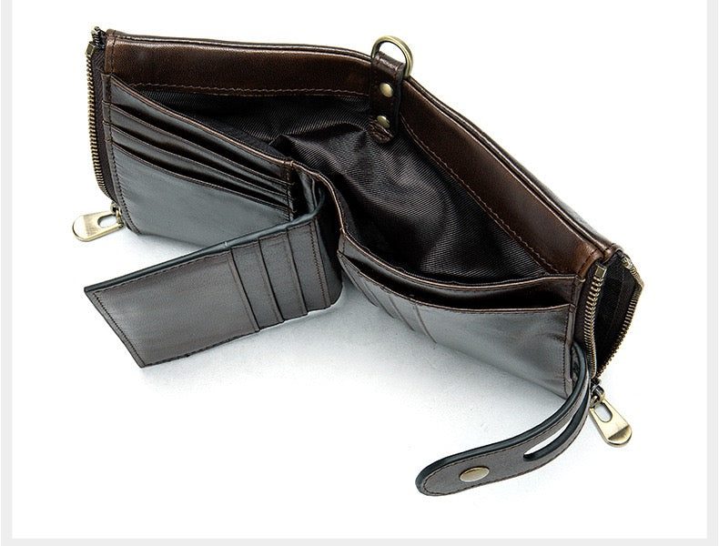 Genuine Leather RFID Bi-Fold Wallet With Metal Chain TC599 | TOUCHANDCATCH NZ Carousel 4