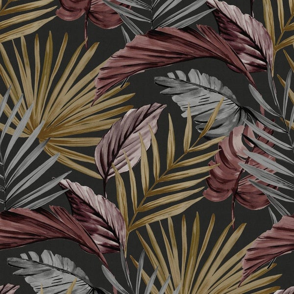 Wallpaper. Flow - Black Brown Red. 2 roll bundle. PTW. Carousel 1