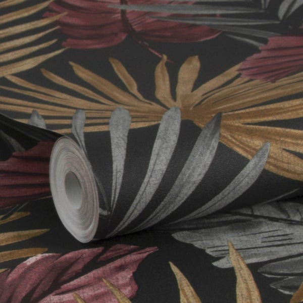 Wallpaper. Flow - Black Brown Red. 2 roll bundle. PTW. Carousel 8