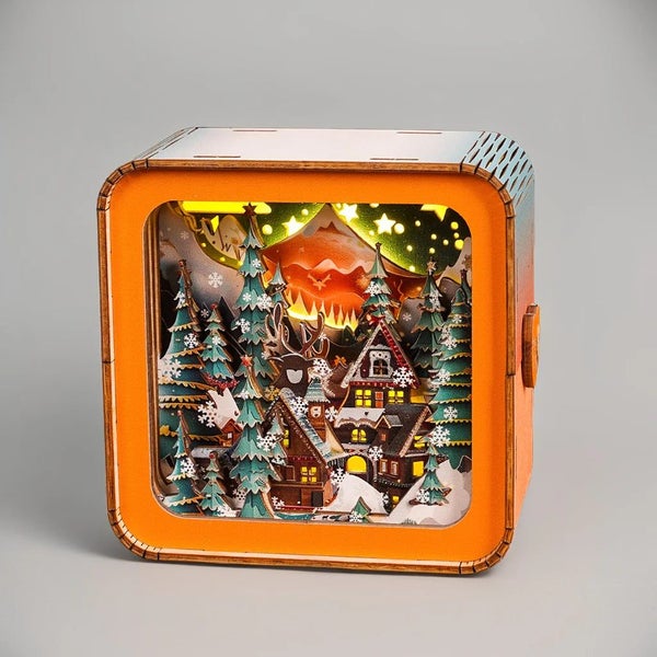 Woodbests - Warm Christmas Eve Kit - 3D Wooden Puzzle Night Light Carousel 1