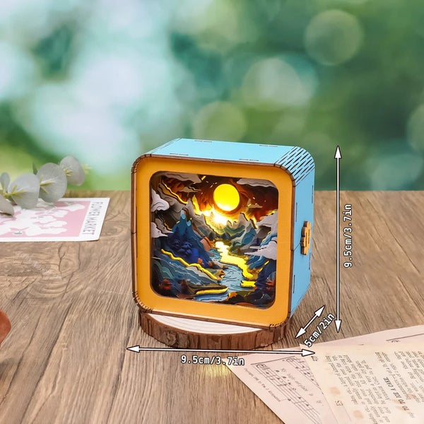 Woodbests - Moonlit Mountain Kit - 3D Wooden Puzzle Night Light Carousel 2