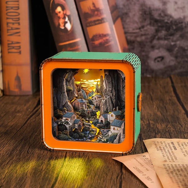 Woodbests - Valley Village Kit - 3D Wooden Puzzle Night Light Carousel 2