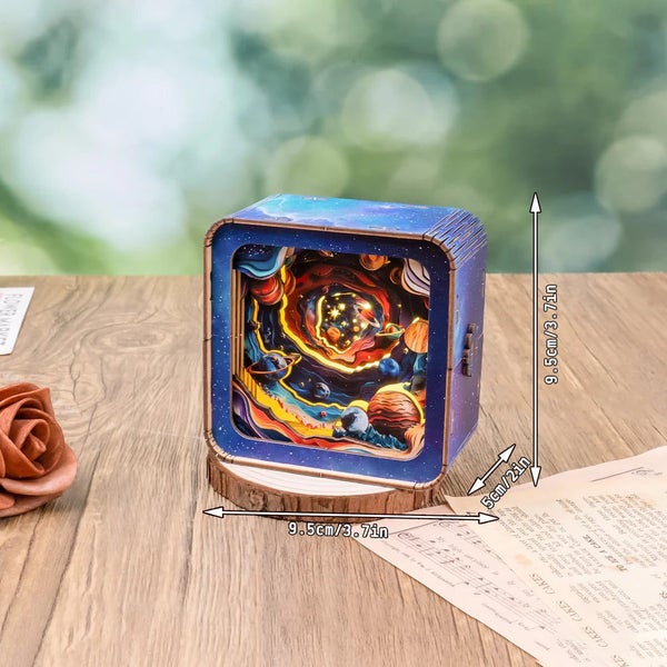 Woodbests - Cosmic Odyssey Kit - 3D Wooden Puzzle Night Light Carousel 2