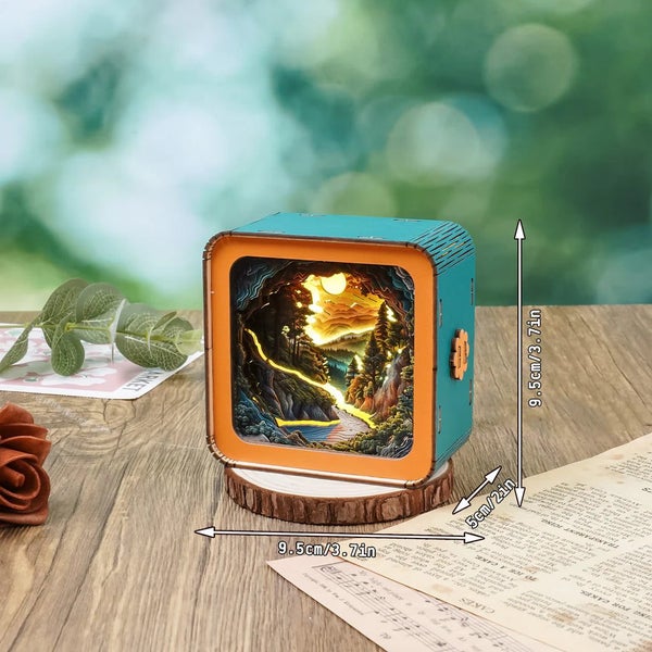 Woodbests - Sunset Wilderness Path Kit - 3D Wooden Puzzle Night Light Carousel 2