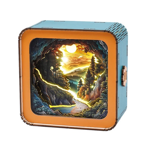 Woodbests - Sunset Wilderness Path Kit - 3D Wooden Puzzle Night Light Carousel 8