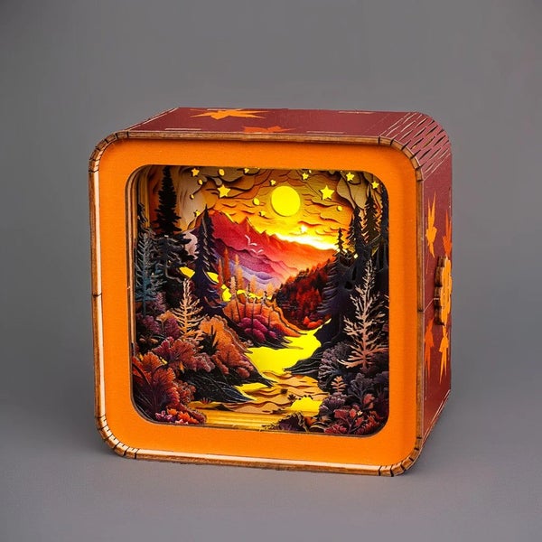 Woodbests - Forest Sunset Kit - 3D Wooden Puzzle Night Light Carousel 1