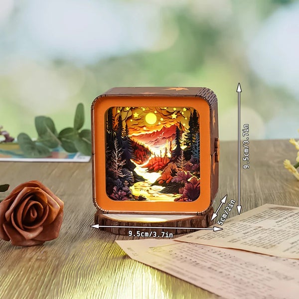 Woodbests - Forest Sunset Kit - 3D Wooden Puzzle Night Light Carousel 2
