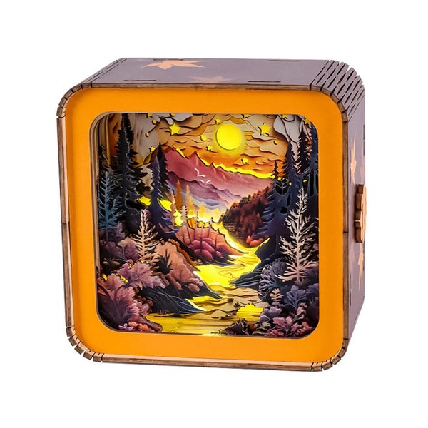 Woodbests - Forest Sunset Kit - 3D Wooden Puzzle Night Light Carousel 9