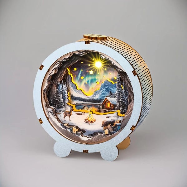 Woodbests - Aurora World Kit - 3D Wooden Puzzle Night Light Carousel 1
