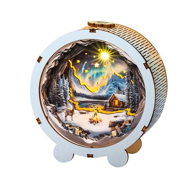 Woodbests - Aurora World Kit - 3D Wooden Puzzle Night Light Carousel 7