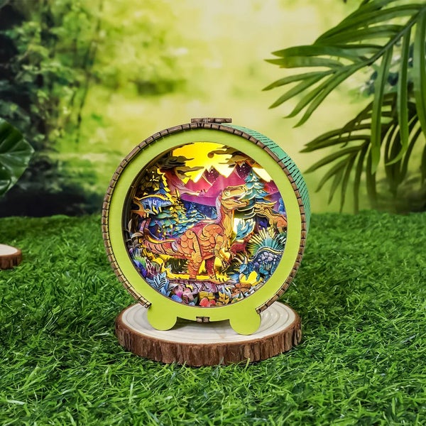 Woodbests - Volcano Dinosaur Kit - 3D Wooden Puzzle Night Light Carousel 2