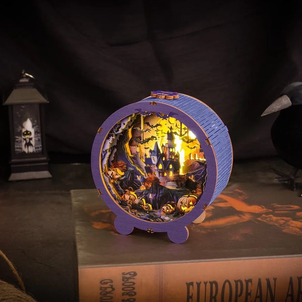 Woodbests - Halloween Castle Kit - 3D Wooden Puzzle Night Light Carousel 2