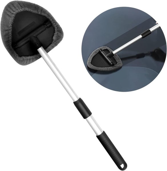 Car Windscreen Cleaner with Telescopic Handle 2 Microfiber Pads Replaceable So Carousel 9