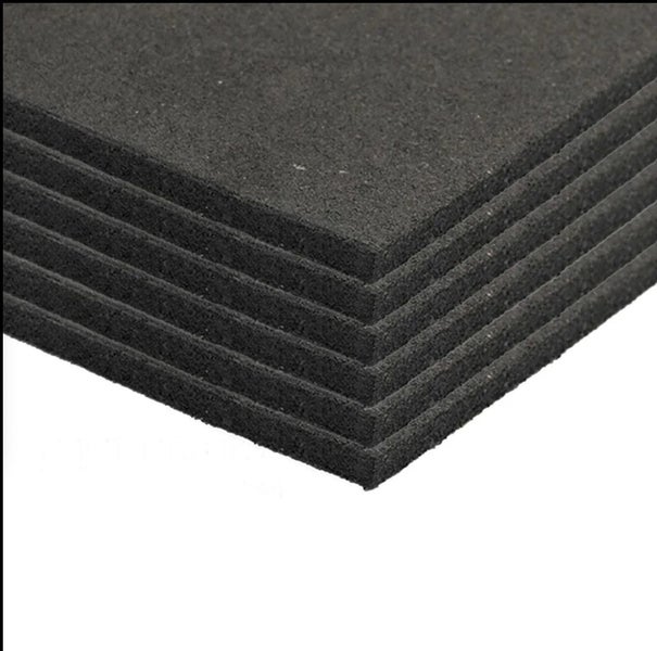6 Pcs x 15mm Gym Flooring Rubber Mats 50 x 50cm 15mm Carousel 1