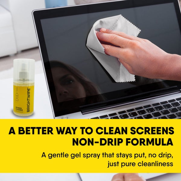 BRIGHTWIPE Screen Cleaner Spray - 200ml Bottle + 1 Microfibre Cloth and Glove Carousel 7