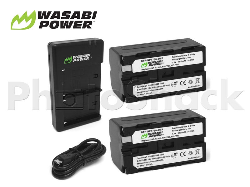 NP-F750 Battery for Sony & Blackmagic (2 Pack + USB Dual Charger) Carousel 1