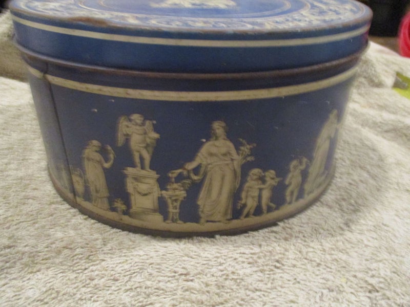 Tin - Blue with White Figures Carousel 2