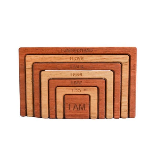 In-Wood Square Affirmation Rainbow Carousel 1
