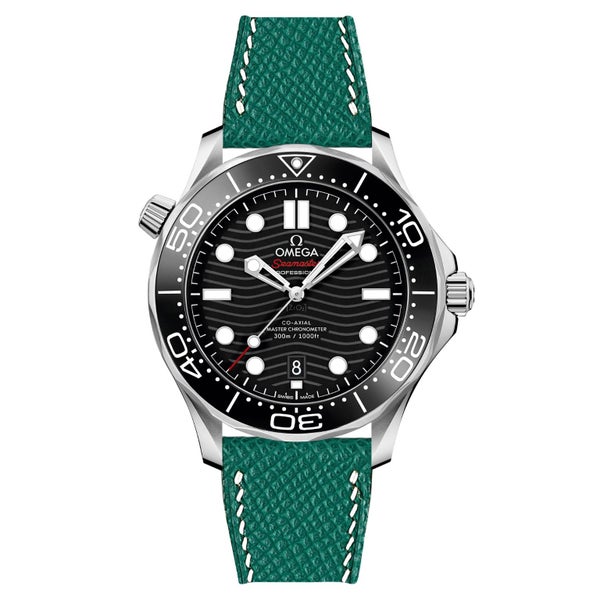 Epsom Leather Watch Band for Omega Speedmaster Moonwatch - Silver Snoopy Awar... Carousel 11