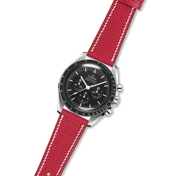 Epsom Leather Watch Band for Omega Speedmaster Moonwatch - Quick-Release - Wi... Carousel 2