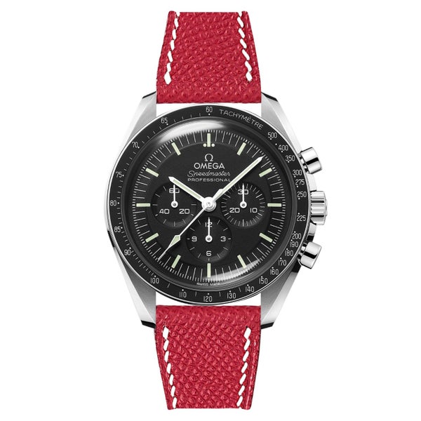 Epsom Leather Watch Band for Omega Speedmaster Moonwatch - Quick-Release - Wi... Carousel 1