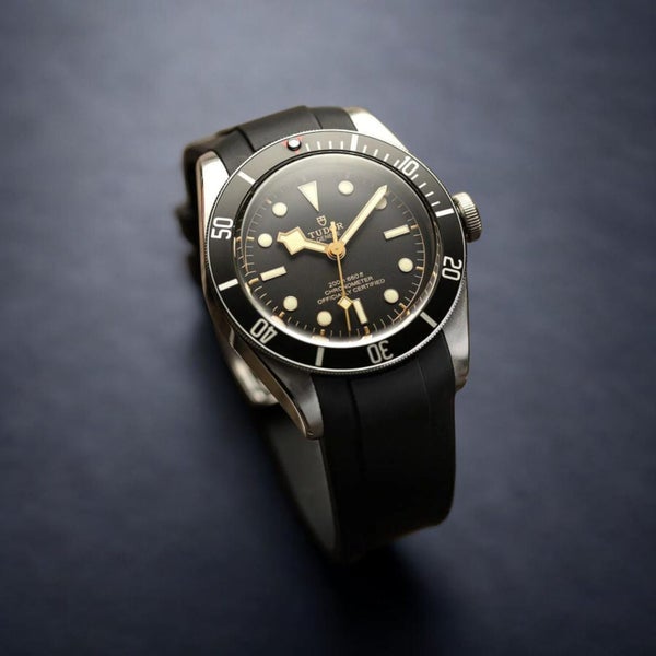 Integrated Curved End FKM Rubber Watch Band for Tudor Black Bay 41mm Harrods ... Carousel 2