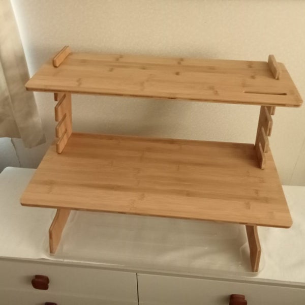 ***Preloved, Wooden Stand with 2 Shelves, Clever Set Up 4 Laptop/Computer Use*** Carousel 1