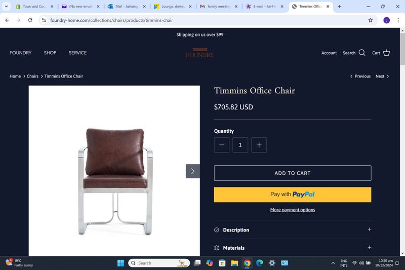 TNC Timmins Leather Office Chair Carousel 6