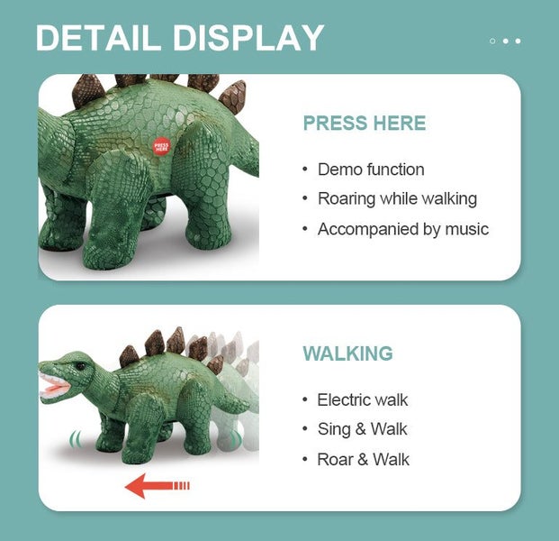 Plush Remote Control Stegosaurus Carousel 3