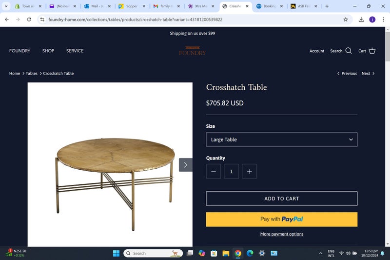 TNC Crosshatch Copper Coffee Table, AT166L Carousel 4