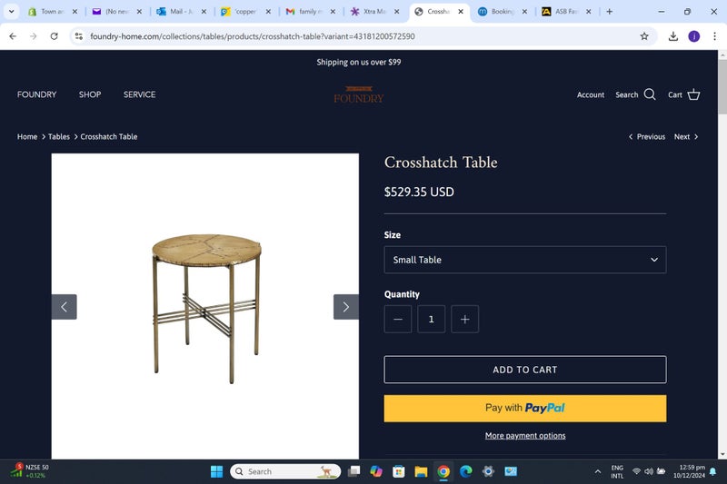 TNC Crosshatch Copper Side Table, AT166M Carousel 4