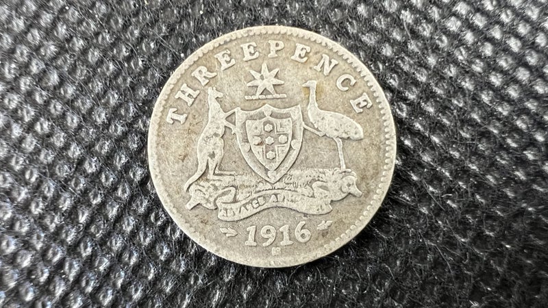 1916 Australian Threepence Silver Coin - Key Date - Lot Y760 Carousel 1