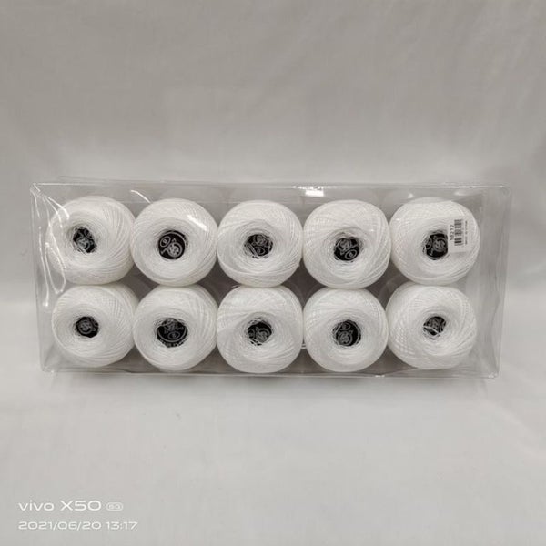 Cotton Thread - White 50g (10pcs) Carousel 1