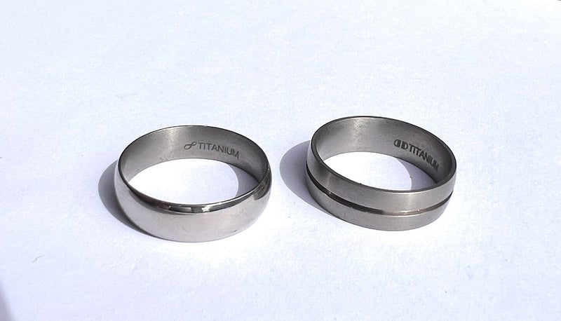 Two Titanium Men's Wedding Bands - RETAIL TOTAL $1,208 - Lot ZJ 122 Carousel 1