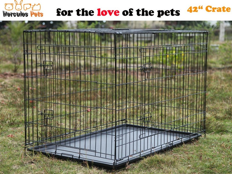 Dog Crate Collapsible Metal Cage 42" 107cm Carousel 2