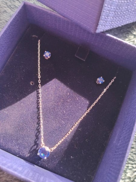 Genuine Swarovski Attract Rhodium Plated Sapphire Anniversary Set Carousel 2
