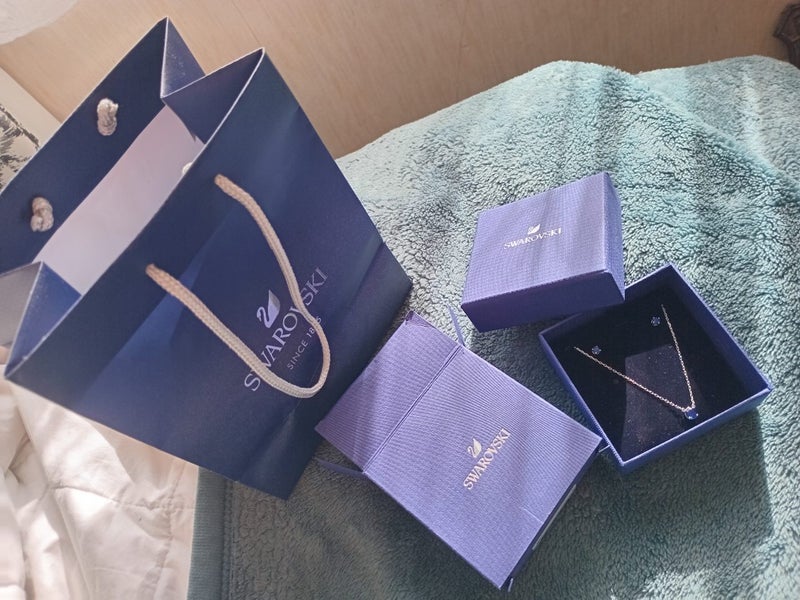 Genuine Swarovski Attract Rhodium Plated Sapphire Anniversary Set Carousel 1
