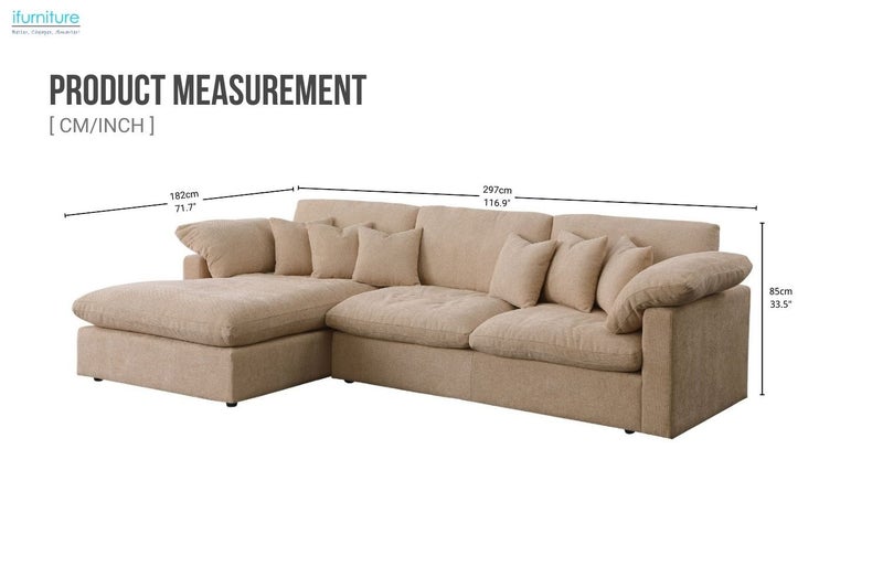 CORTLAND Fabric Sectional Sofa - Chaise Facing Right Carousel 2