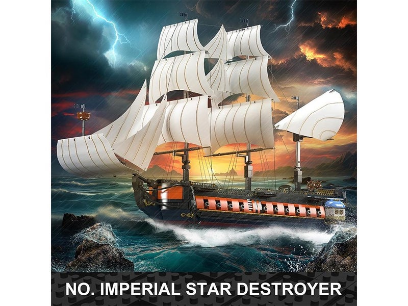 MOC Imperial Star Destroyer Sailboat Model Construction Set to Build, Toys Gift Carousel 2